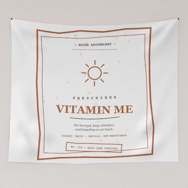 Item preview, Prescribed Vitamin Me Raw Stamped Self Care Label Design designed and sold by Mega-Shopping.