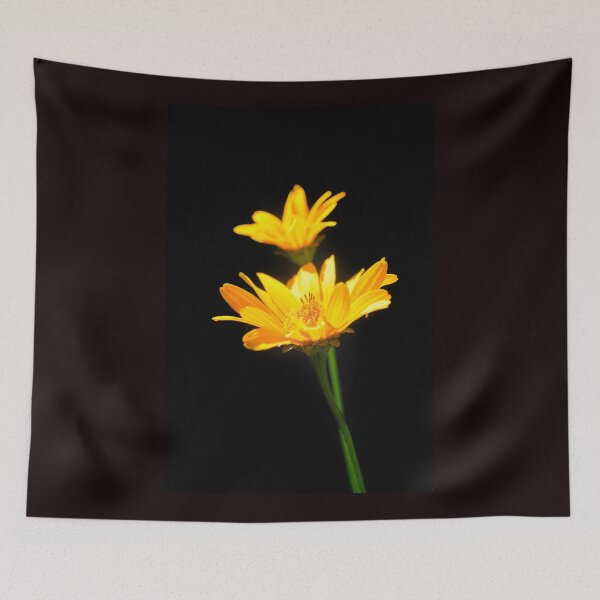 Item preview, Orange flowers on black background designed and sold by olena2552.