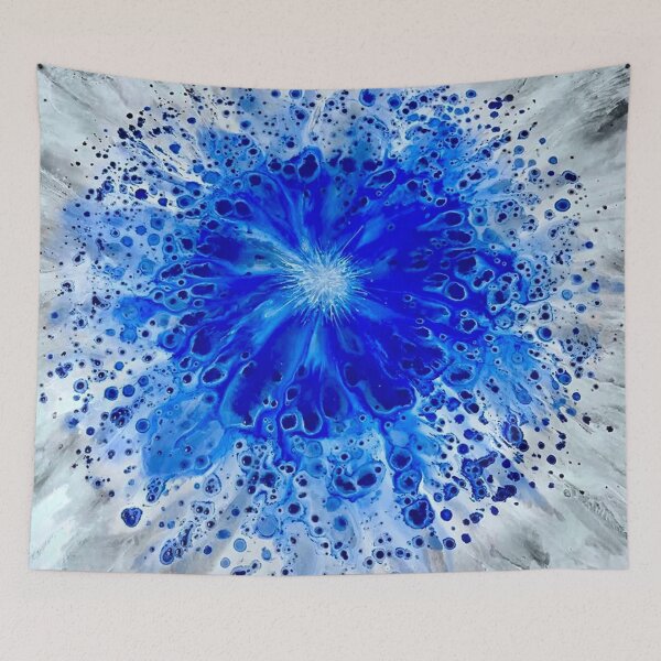 Item preview, Frozen Bloom - Blue Floral Acrylic Art designed and sold by FlowingFreedom.