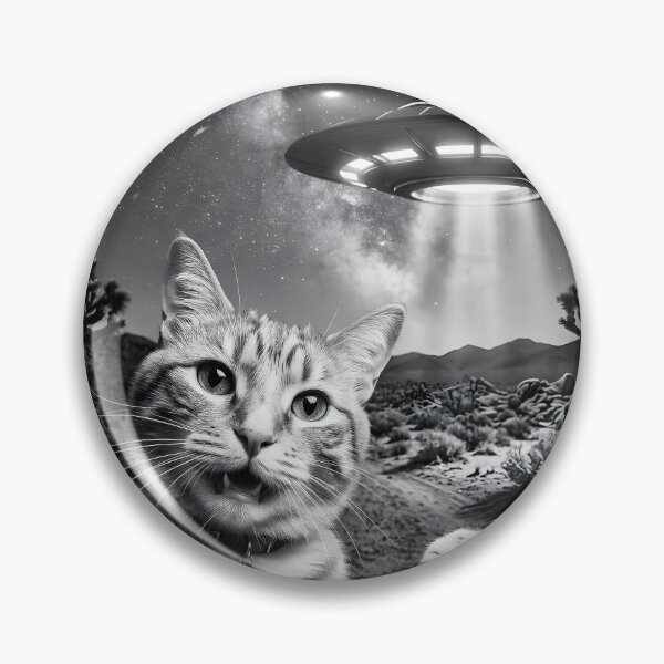 Item preview, Cat Selfie With Alien UFO designed and sold by roswellboutique.