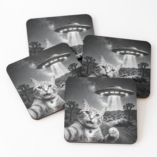 Item preview, Cat Selfie With Alien UFO designed and sold by roswellboutique.