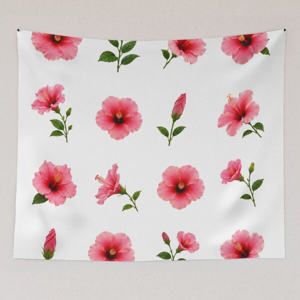 Item preview, Pink Hibiscus Flower Botanical Set Tropical Floral Elements Aesthetic designed and sold by Rehnair.