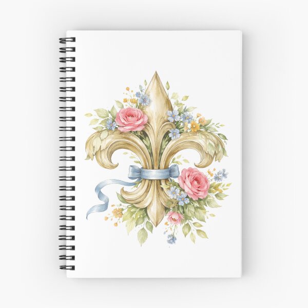 Item preview, Floral watercolor Fleur de Lys heraldic symbol designed and sold by Anne Londez Studio.