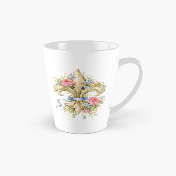 Item preview, Floral watercolor Fleur de Lys heraldic symbol designed and sold by Anne Londez Studio.