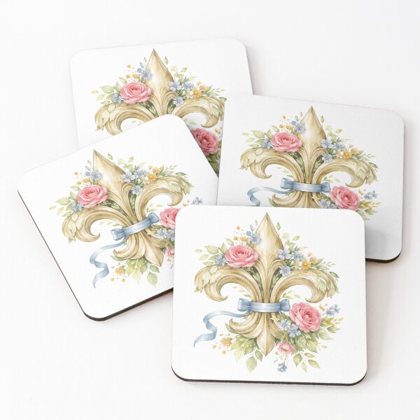 Aperçu de l'œuvre Aquarelle florale Fleur de Lys, symbole héraldique créée et vendue par Anne Londez Studio.