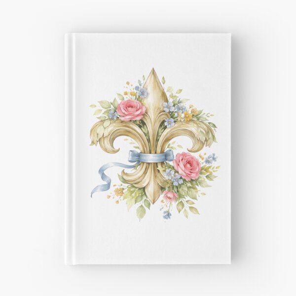 Item preview, Floral watercolor Fleur de Lys heraldic symbol designed and sold by Anne Londez Studio.