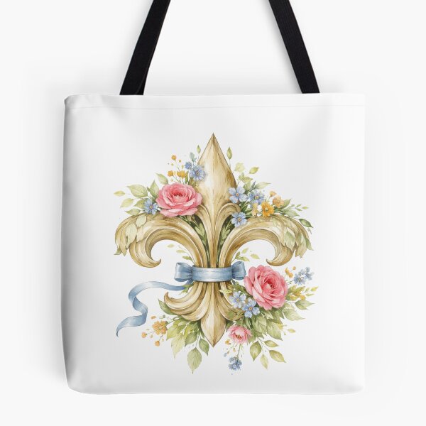 Item preview, Floral watercolor Fleur de Lys heraldic symbol designed and sold by Anne Londez Studio.