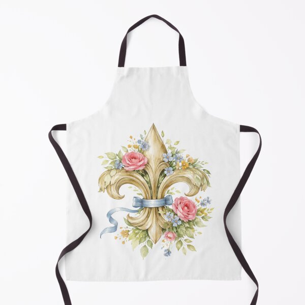 Item preview, Floral watercolor Fleur de Lys heraldic symbol designed and sold by Anne Londez Studio.