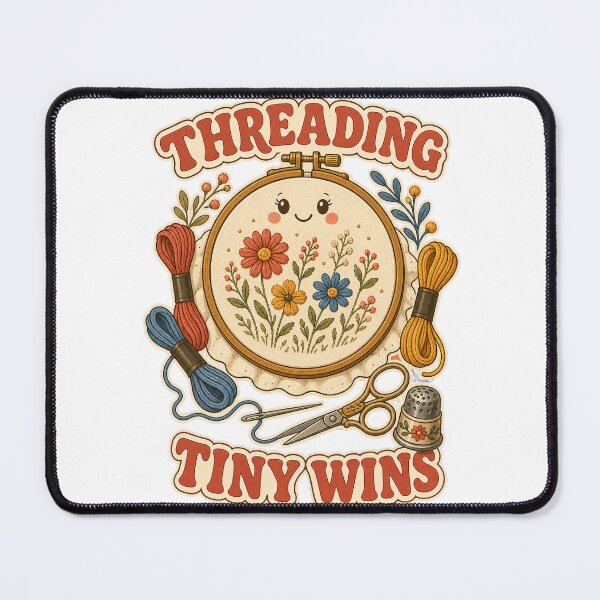 Item preview, Threading Tiny Wins Vintage Embroidery Motivation designed and sold by CheerfulNest.