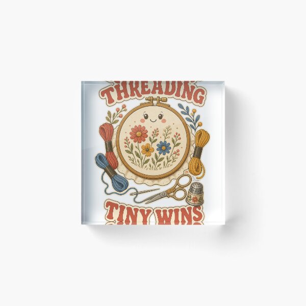 Item preview, Threading Tiny Wins Vintage Embroidery Motivation designed and sold by CheerfulNest.