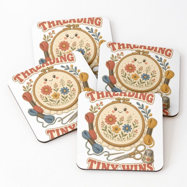 Item preview, Threading Tiny Wins Vintage Embroidery Motivation designed and sold by CheerfulNest.
