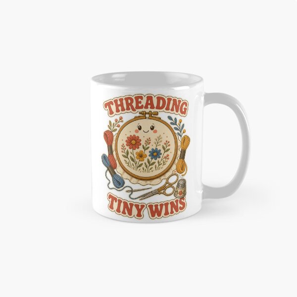 Item preview, Threading Tiny Wins Vintage Embroidery Motivation designed and sold by CheerfulNest.
