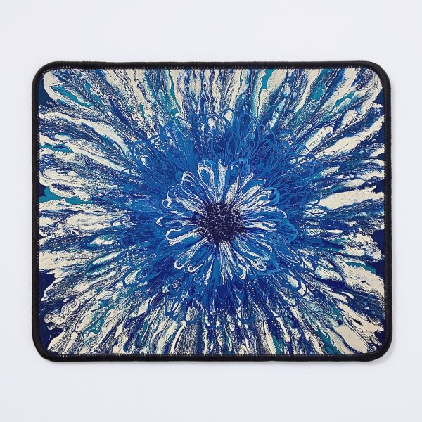 Item preview, Blue Burst - Abstract acrylic floral art designed and sold by FlowingFreedom.