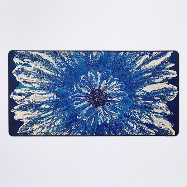 Item preview, Blue Burst - Abstract acrylic floral art designed and sold by FlowingFreedom.