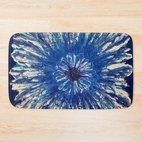 Item preview, Blue Burst - Abstract acrylic floral art designed and sold by FlowingFreedom.