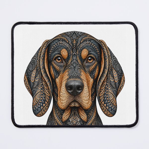 Item preview, Intricate Black and Tan Coonhound designed and sold by PaintedbyCarol.