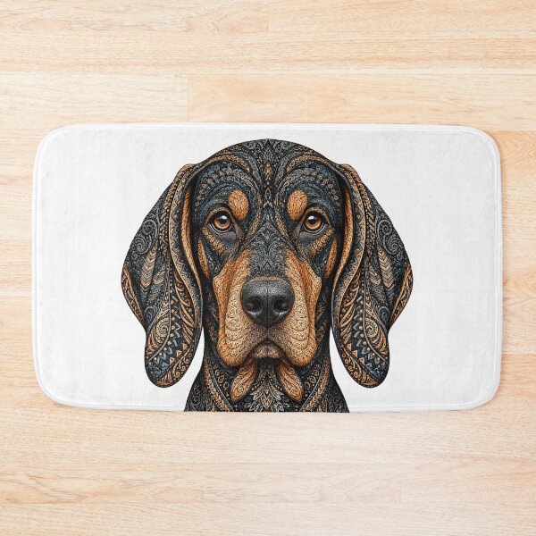 Item preview, Intricate Black and Tan Coonhound designed and sold by PaintedbyCarol.