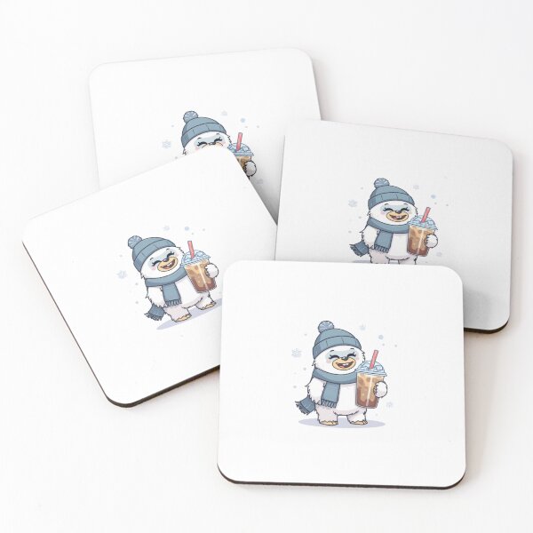 Item preview, Cute Yeti Drinking Iced Coffee Winter Cold Brew designed and sold by ByKayaPrints.