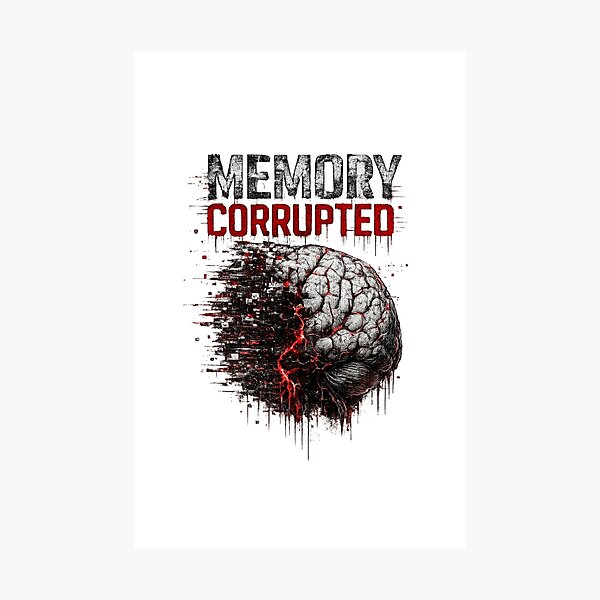 Item preview, MEMORY CORRUPTED – Glitch Brain Dark Cyberpunk Design designed and sold by UnglaublichGut.