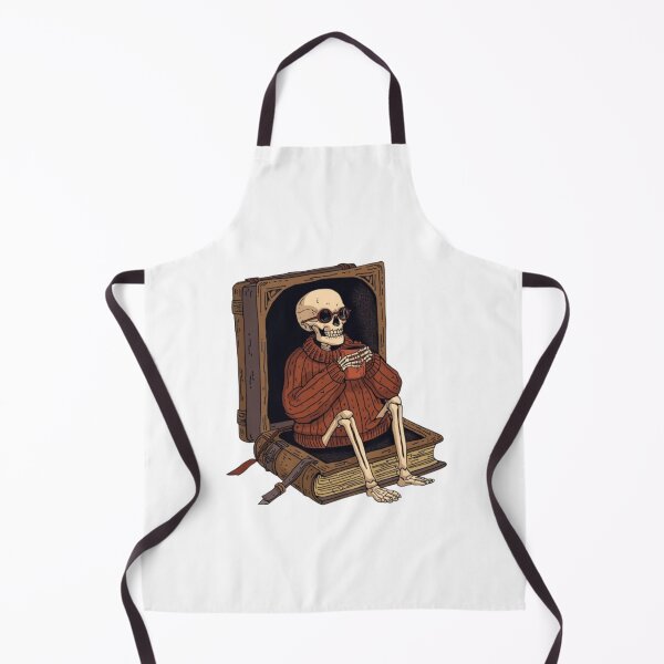 Item preview, Cozy Skeleton Reading Book Drinking Coffee Vintage designed and sold by ByKayaPrints.