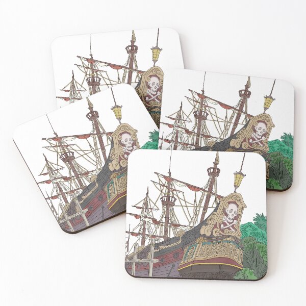 Item preview, Captain Hook Pirate Galleon Illustration - Disneyland Paris Neverland (Theme Park Fan Art) designed and sold by FoolishDreamers.