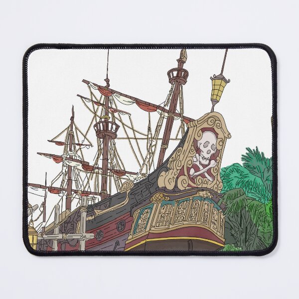 Item preview, Captain Hook Pirate Galleon Illustration - Disneyland Paris Neverland (Theme Park Fan Art) designed and sold by FoolishDreamers.