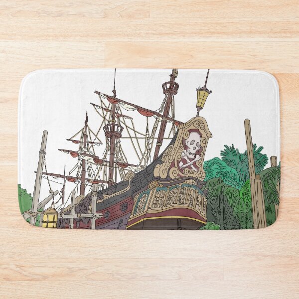 Item preview, Captain Hook Pirate Galleon Illustration - Disneyland Paris Neverland (Theme Park Fan Art) designed and sold by FoolishDreamers.