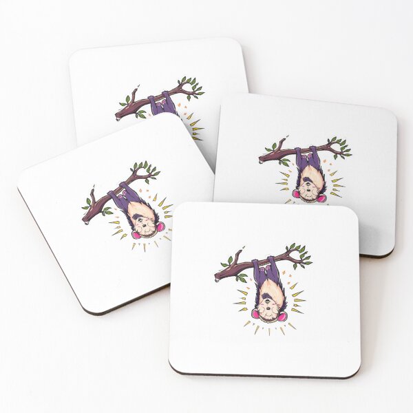 Item preview, Cute Hanging Opossum Branch Sparkle Illustration designed and sold by ByKayaPrints.