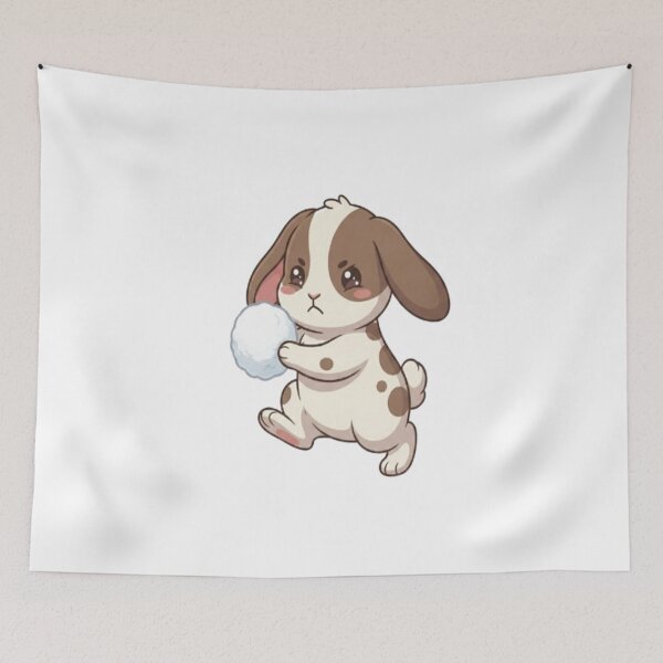 Item preview, Cute Bunny Throwing A Snowball designed and sold by Ella_Sketch.