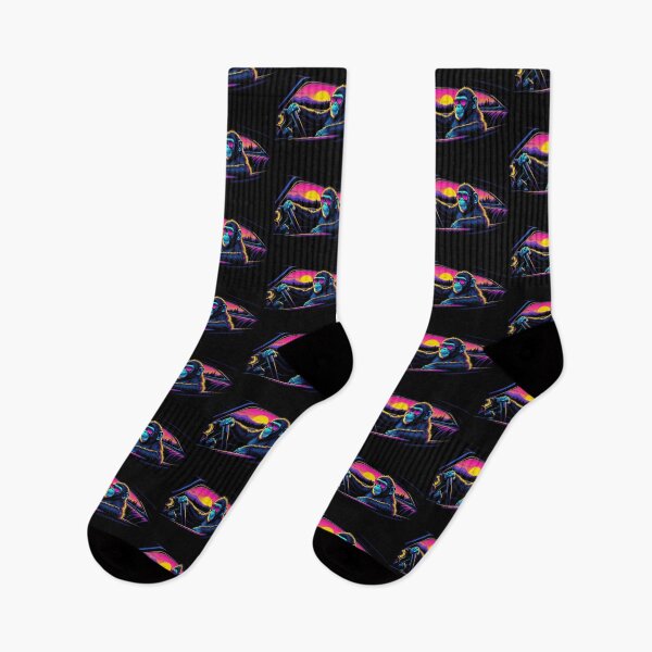 Item preview, Synthwave Monkey Driving Car 80s Retro Sunset Chimp Sunglasses designed and sold by RAMIX-Y2K.