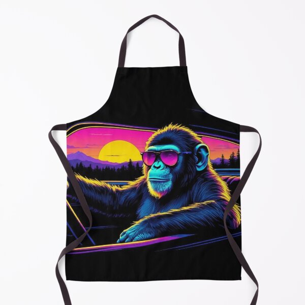 Item preview, Synthwave Monkey Driving Car 80s Retro Sunset Chimp Sunglasses designed and sold by RAMIX-Y2K.