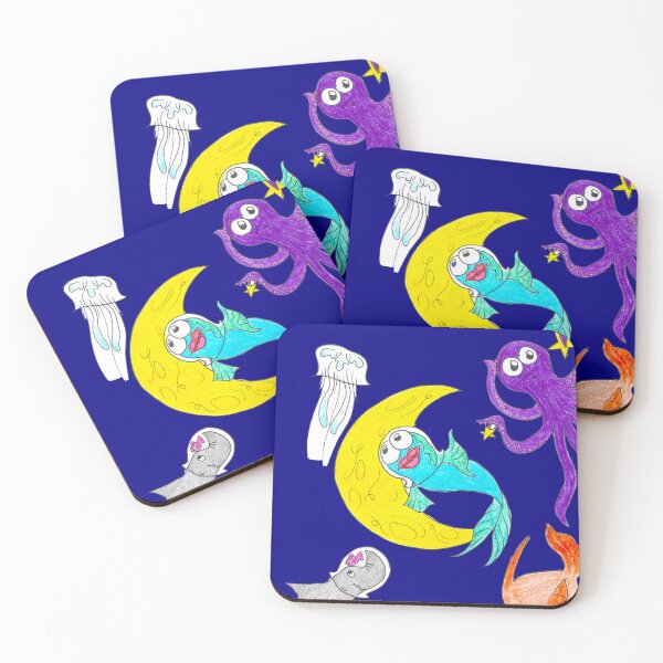 Item preview, Great Underwater Friends On a Space Mission Pencil Color Drawing designed and sold by BOKEbyTC.