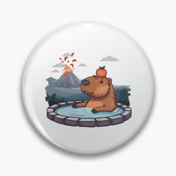 Item preview, Chill Capybara Hot Spring Orange Volcano Onsen designed and sold by ByKayaPrints.