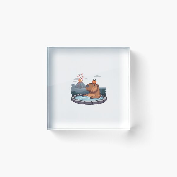 Item preview, Chill Capybara Hot Spring Orange Volcano Onsen designed and sold by ByKayaPrints.