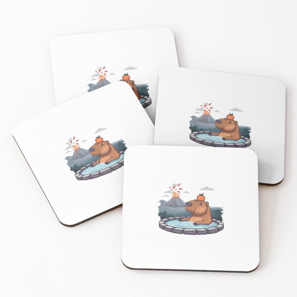 Item preview, Chill Capybara Hot Spring Orange Volcano Onsen designed and sold by ByKayaPrints.