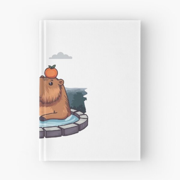 Item preview, Chill Capybara Hot Spring Orange Volcano Onsen designed and sold by ByKayaPrints.
