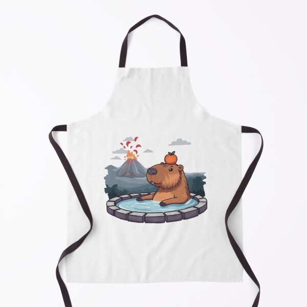 Item preview, Chill Capybara Hot Spring Orange Volcano Onsen designed and sold by ByKayaPrints.