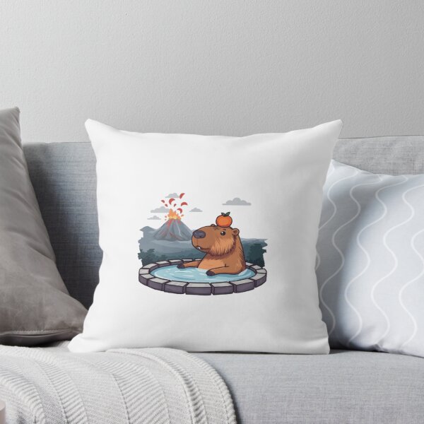 Item preview, Chill Capybara Hot Spring Orange Volcano Onsen designed and sold by ByKayaPrints.