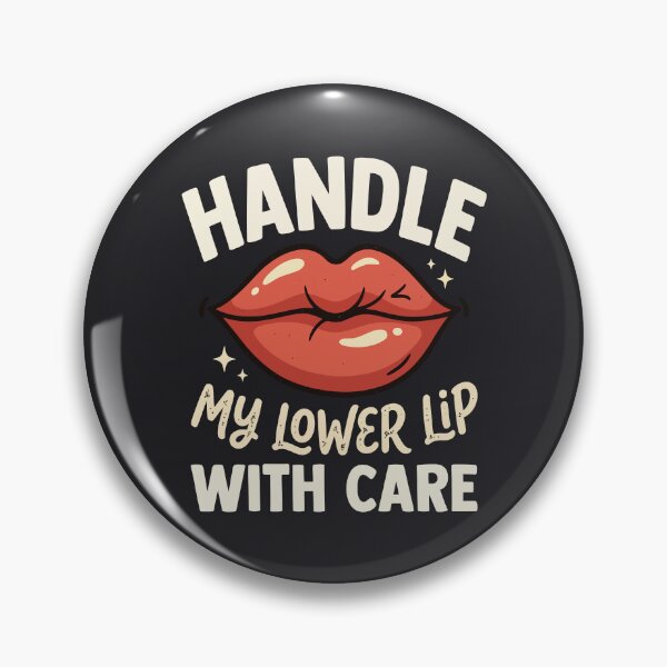 Item preview, Funny Handle My Lower Lip With Care Retro Lips Quote designed and sold by Amir Faysal.