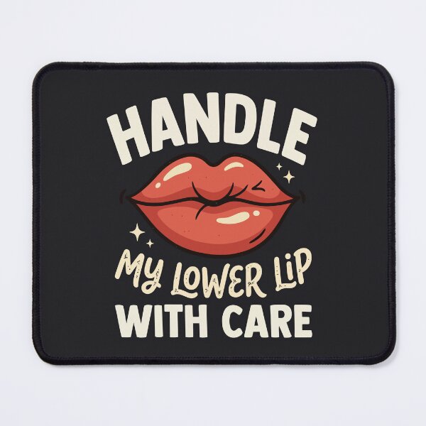 Item preview, Funny Handle My Lower Lip With Care Retro Lips Quote designed and sold by Amir Faysal.