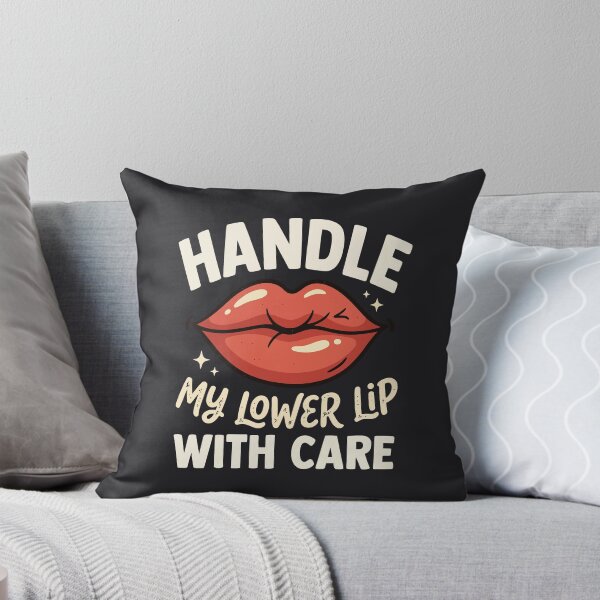 Item preview, Funny Handle My Lower Lip With Care Retro Lips Quote designed and sold by Amir Faysal.