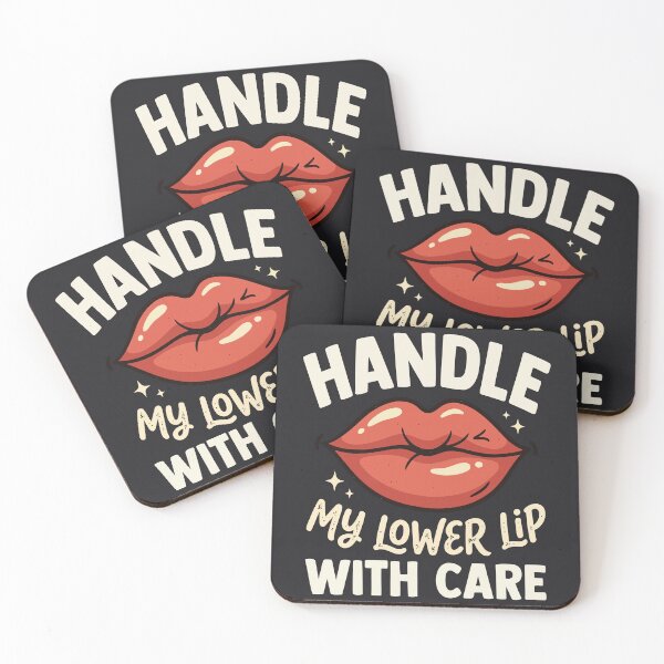 Item preview, Funny Handle My Lower Lip With Care Retro Lips Quote designed and sold by Amir Faysal.