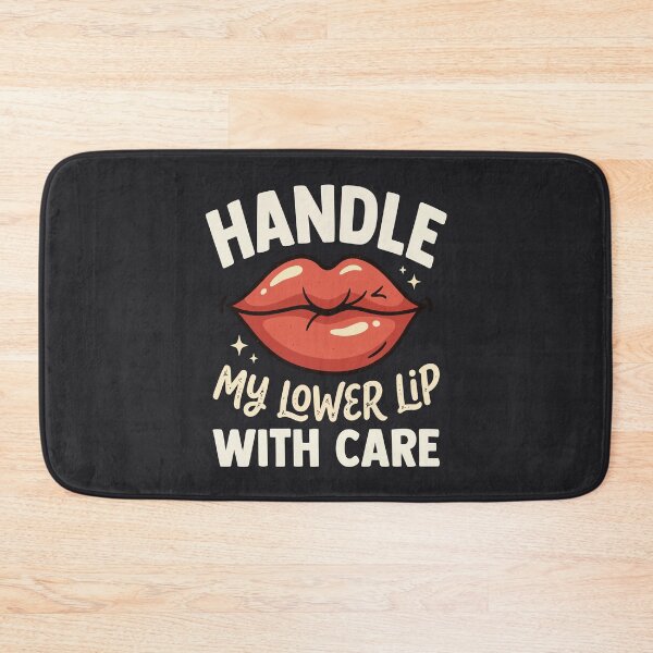 Item preview, Funny Handle My Lower Lip With Care Retro Lips Quote designed and sold by Amir Faysal.