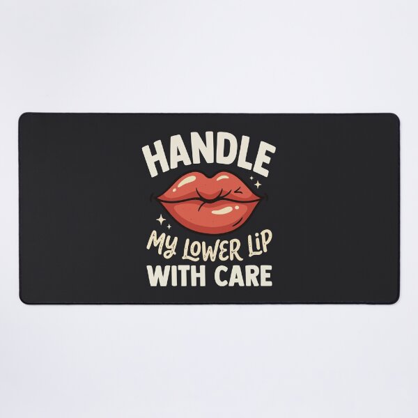 Item preview, Funny Handle My Lower Lip With Care Retro Lips Quote designed and sold by Amir Faysal.