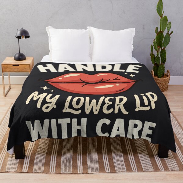 Item preview, Funny Handle My Lower Lip With Care Retro Lips Quote designed and sold by Amir Faysal.