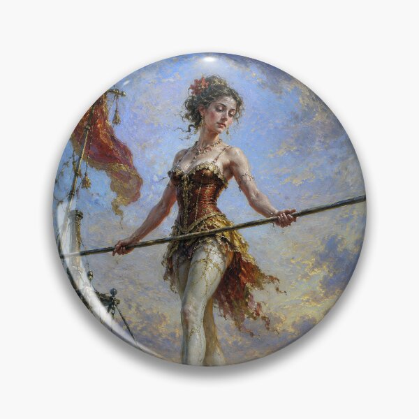 Item preview, A painting of a tightrope walker. designed and sold by GalleryKauffeld.