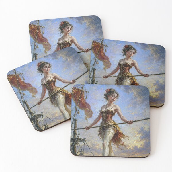 Item preview, A painting of a tightrope walker. designed and sold by GalleryKauffeld.
