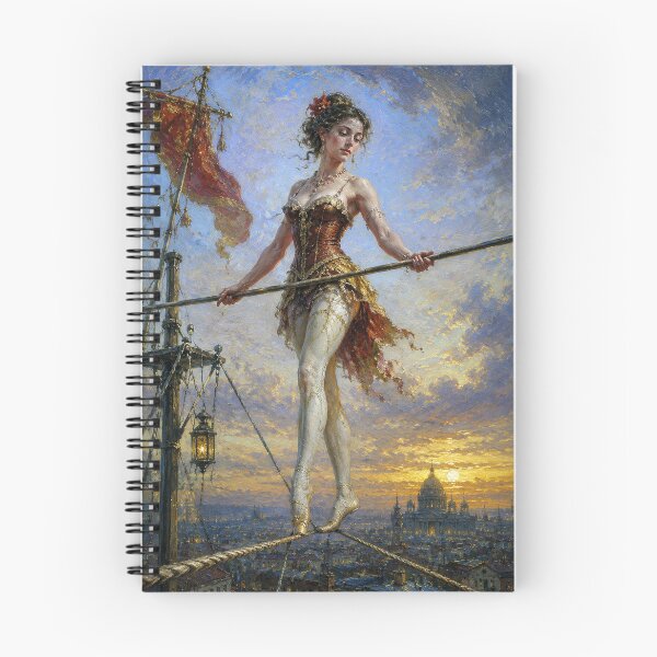 Item preview, A painting of a tightrope walker. designed and sold by GalleryKauffeld.