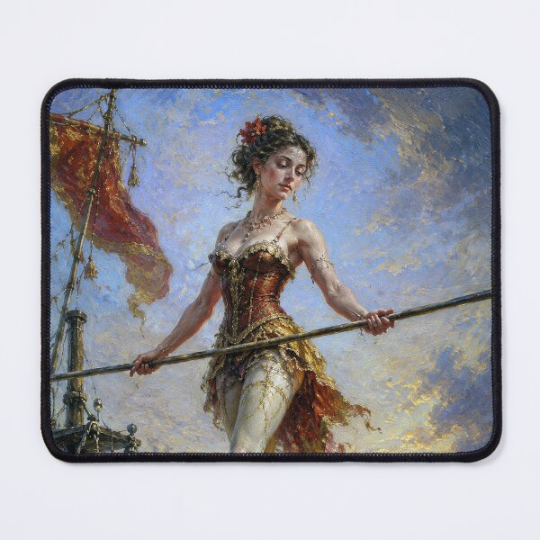 Item preview, A painting of a tightrope walker. designed and sold by GalleryKauffeld.