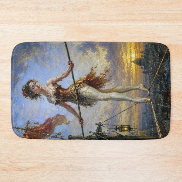 Item preview, A painting of a tightrope walker. designed and sold by GalleryKauffeld.